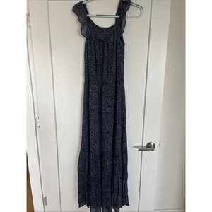 Ralph Lauren Denim And Supply Blue Floral Ruffle Tiered Maxi Dress Blue Size XL